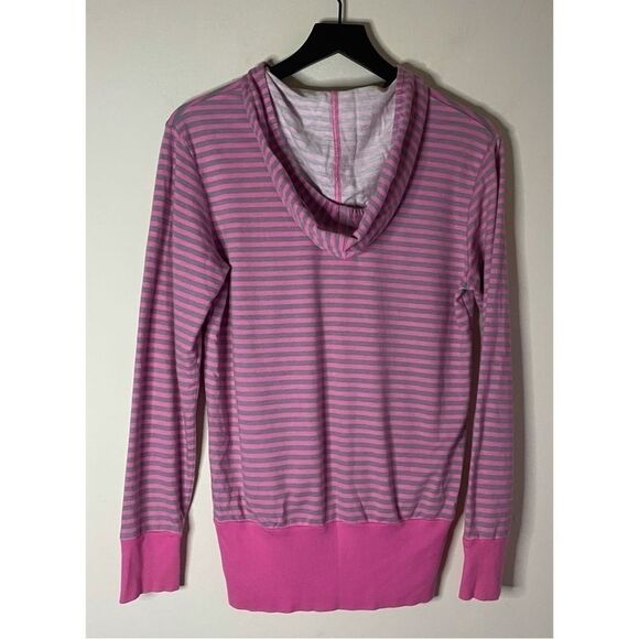 Victoria’s Secret Pink & Gray Striped Full Zip Hoodie - Picture 2 of 9